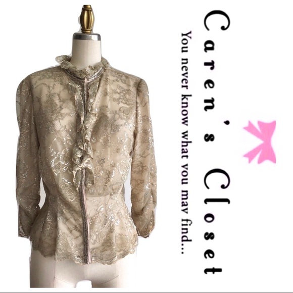 3.1 Phillip Lim Tops - NWT Phillip Lim Bronze Gold Lace Beaded Blouse